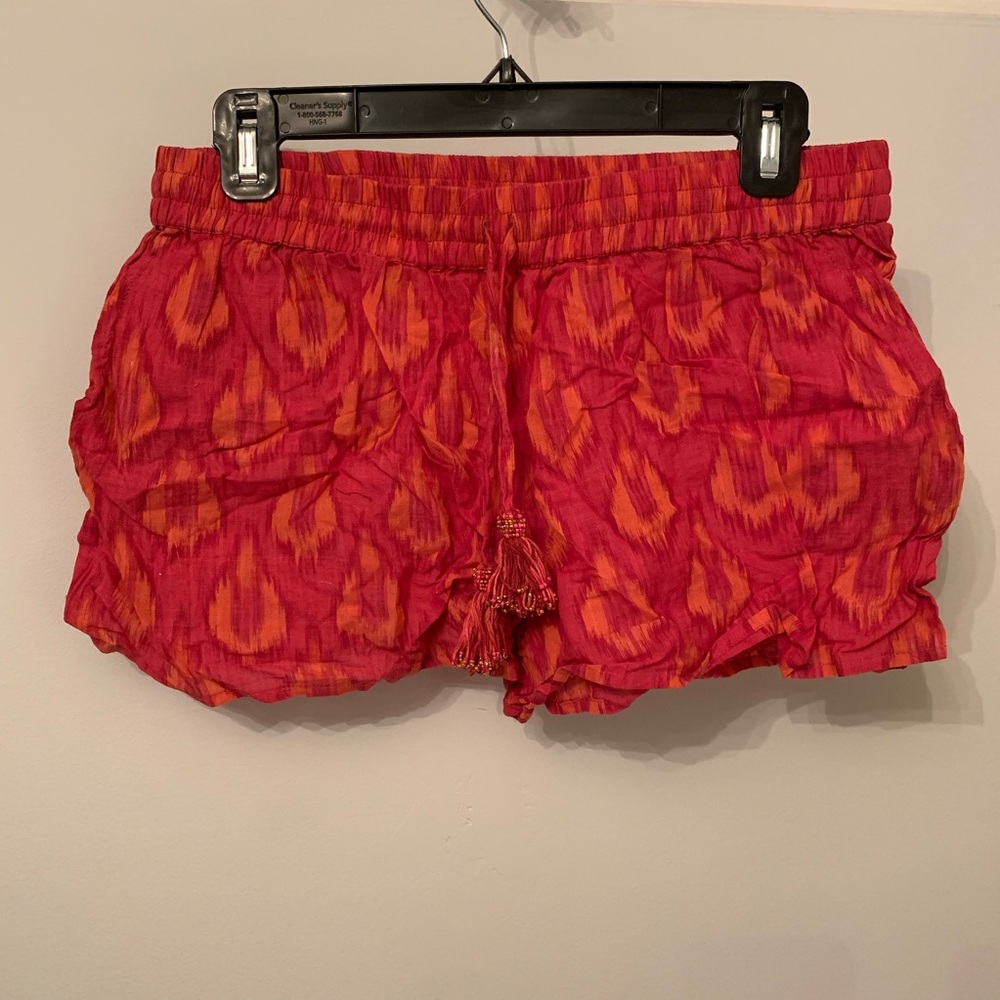 Calypso St. Barth Pink & Orange Ikat print shorts
